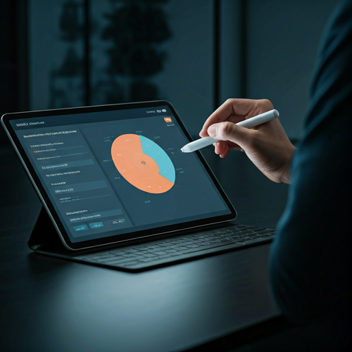 Collaborative research space with linguistic patterns and audience segments on a tablet.